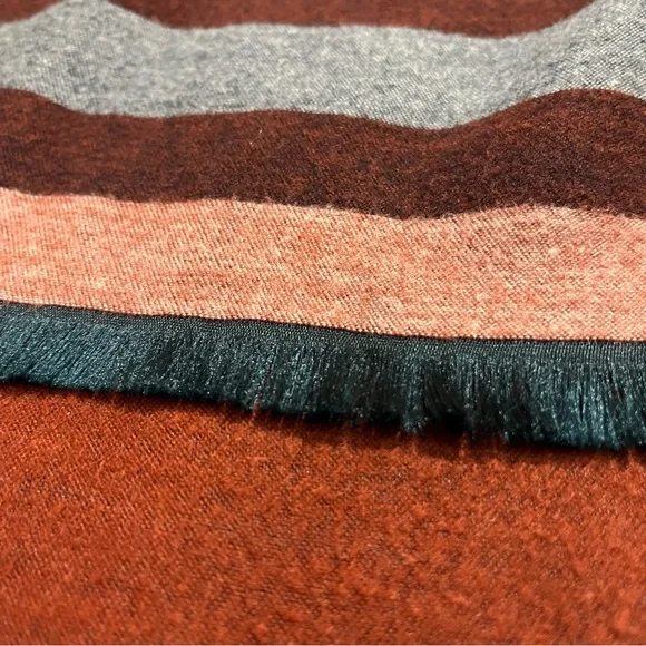 H&M Large Colorblock Scarf in Navy, Gray, and Orange - Picture 3 of 6